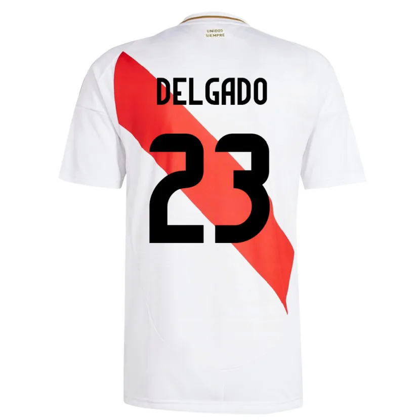 Danxen Mujer Camiseta Perú Valentino Delgado #23 Blanco 1ª Equipación 24-26 La Camisa México