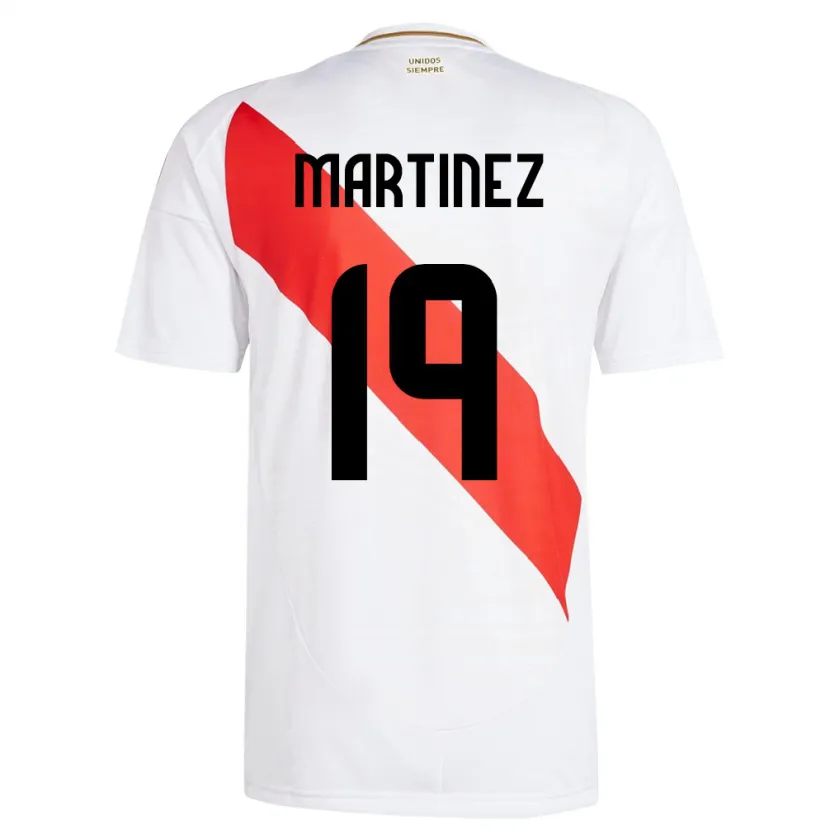 Danxen Mujer Camiseta Perú Nahomi Martínez #19 Blanco 1ª Equipación 24-26 La Camisa México