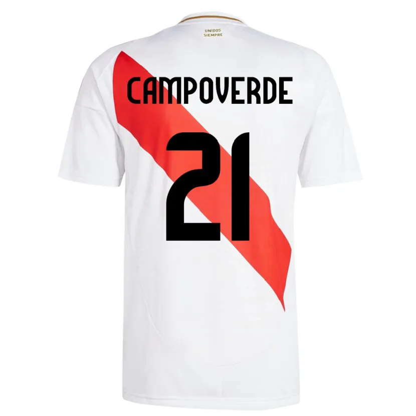 Danxen Mujer Camiseta Perú Luz Campoverde #21 Blanco 1ª Equipación 24-26 La Camisa México