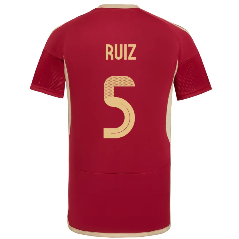 Danxen Mujer Camiseta Venezuela Emerson Ruíz #5 Borgoña 1ª Equipación 24-26 La Camisa México