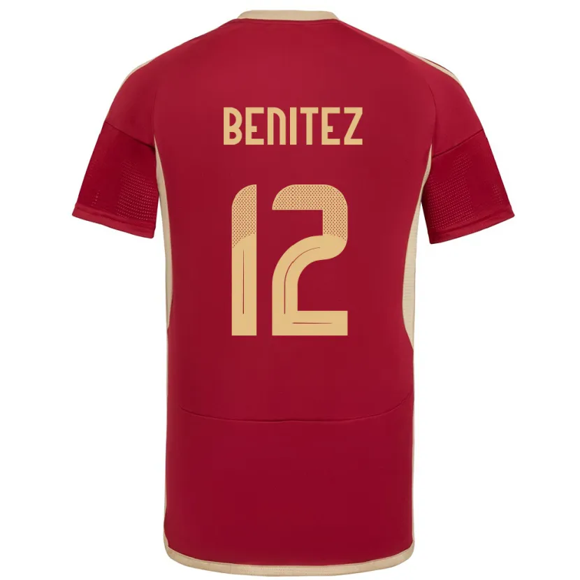 Danxen Mujer Camiseta Venezuela Frankarlos Benítez #12 Borgoña 1ª Equipación 24-26 La Camisa México