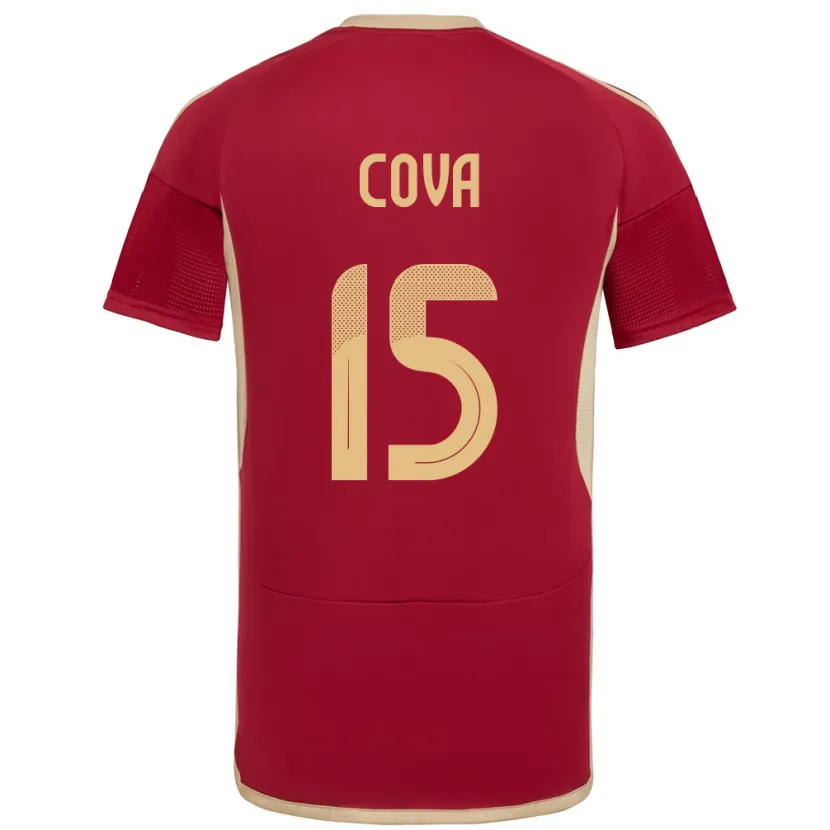 Danxen Mujer Camiseta Venezuela Adrián Cova #15 Borgoña 1ª Equipación 24-26 La Camisa México