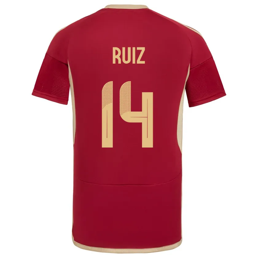 Danxen Mujer Camiseta Venezuela Maicol Ruiz #14 Borgoña 1ª Equipación 24-26 La Camisa México
