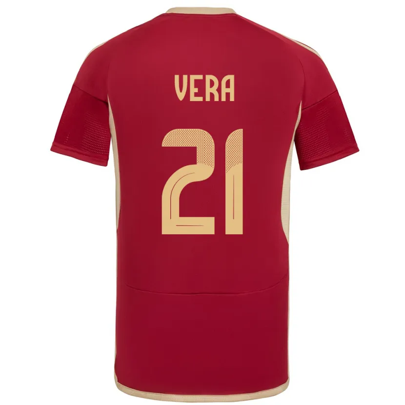 Danxen Mujer Camiseta Venezuela Andry Vera #21 Borgoña 1ª Equipación 24-26 La Camisa México