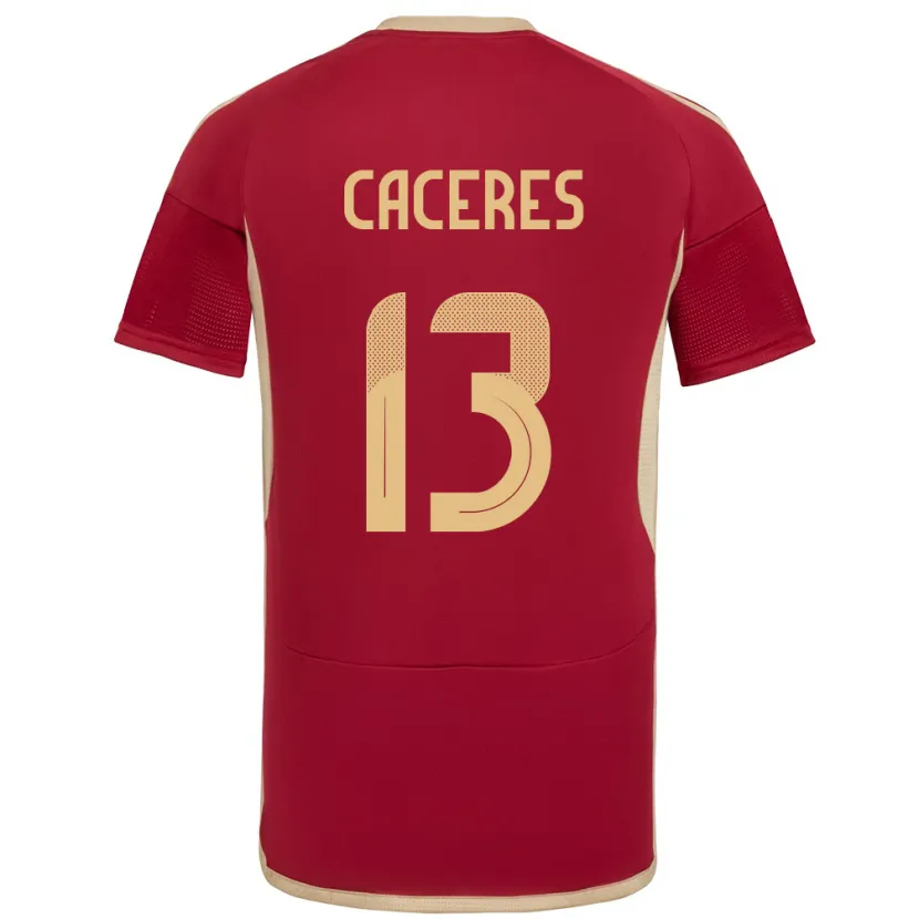 Danxen Mujer Camiseta Venezuela Nayluisa Cáceres #13 Borgoña 1ª Equipación 24-26 La Camisa México