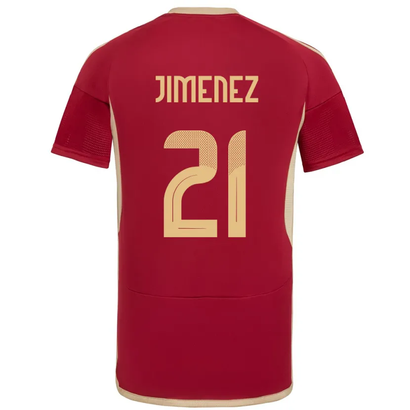 Danxen Mujer Camiseta Venezuela Marianyela Jiménez #21 Borgoña 1ª Equipación 24-26 La Camisa México