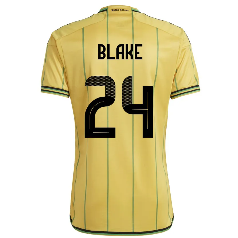 Danxen Mujer Camiseta Jamaica Andre Blake #24 Amarillo 1ª Equipación 24-26 La Camisa México