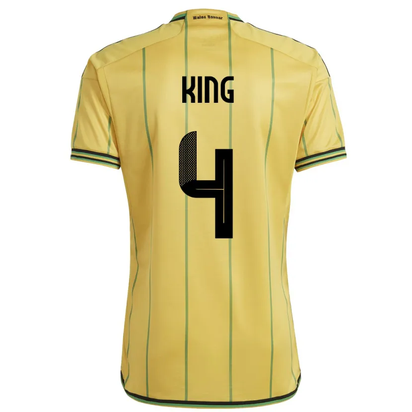 Danxen Mujer Camiseta Jamaica Richard King #4 Amarillo 1ª Equipación 24-26 La Camisa México