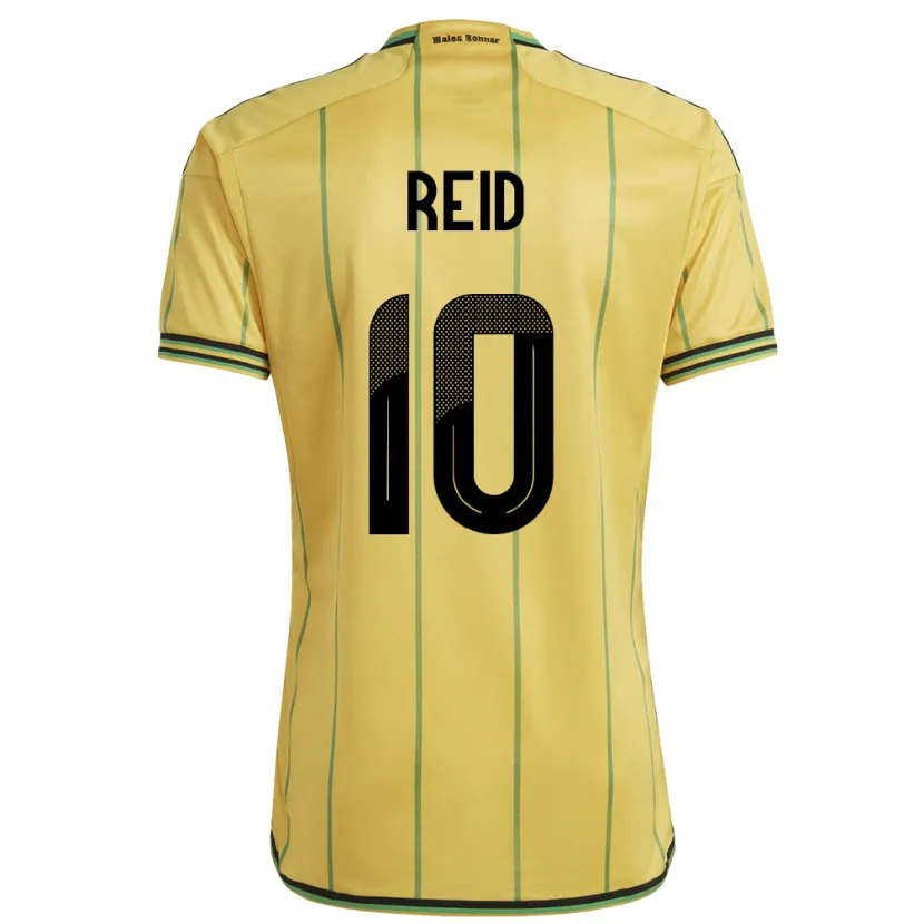 Danxen Mujer Camiseta Jamaica Bobby De Cordova-Reid #10 Amarillo 1ª Equipación 24-26 La Camisa México