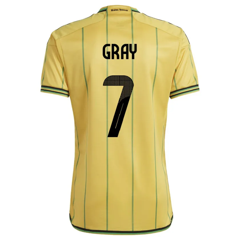 Danxen Mujer Camiseta Jamaica Demarai Gray #7 Amarillo 1ª Equipación 24-26 La Camisa México