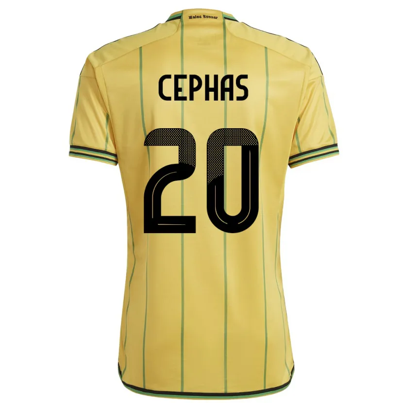 Danxen Mujer Camiseta Jamaica Renaldo Cephas #20 Amarillo 1ª Equipación 24-26 La Camisa México
