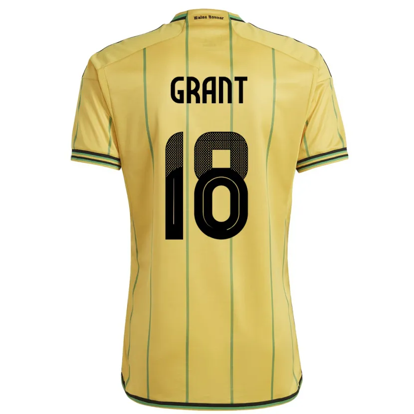 Danxen Mujer Camiseta Jamaica George Grant #18 Amarillo 1ª Equipación 24-26 La Camisa México