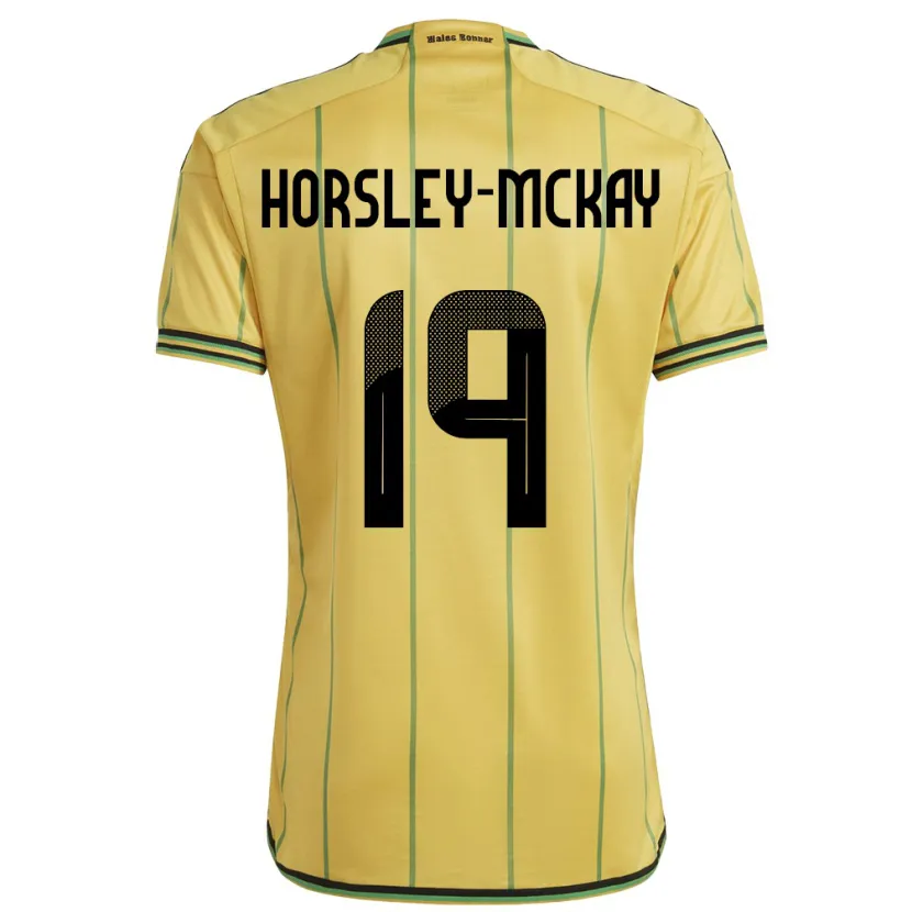 Danxen Mujer Camiseta Jamaica Kyron Horsley-Mckay #19 Amarillo 1ª Equipación 24-26 La Camisa México