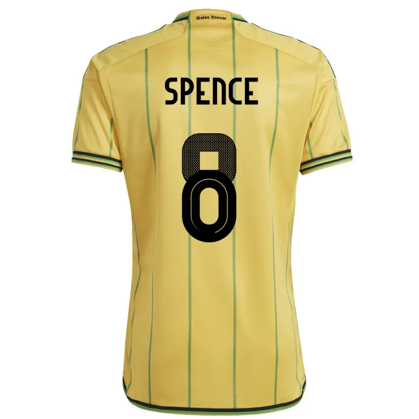 Danxen Mujer Camiseta Jamaica Drew Spence #8 Amarillo 1ª Equipación 24-26 La Camisa México
