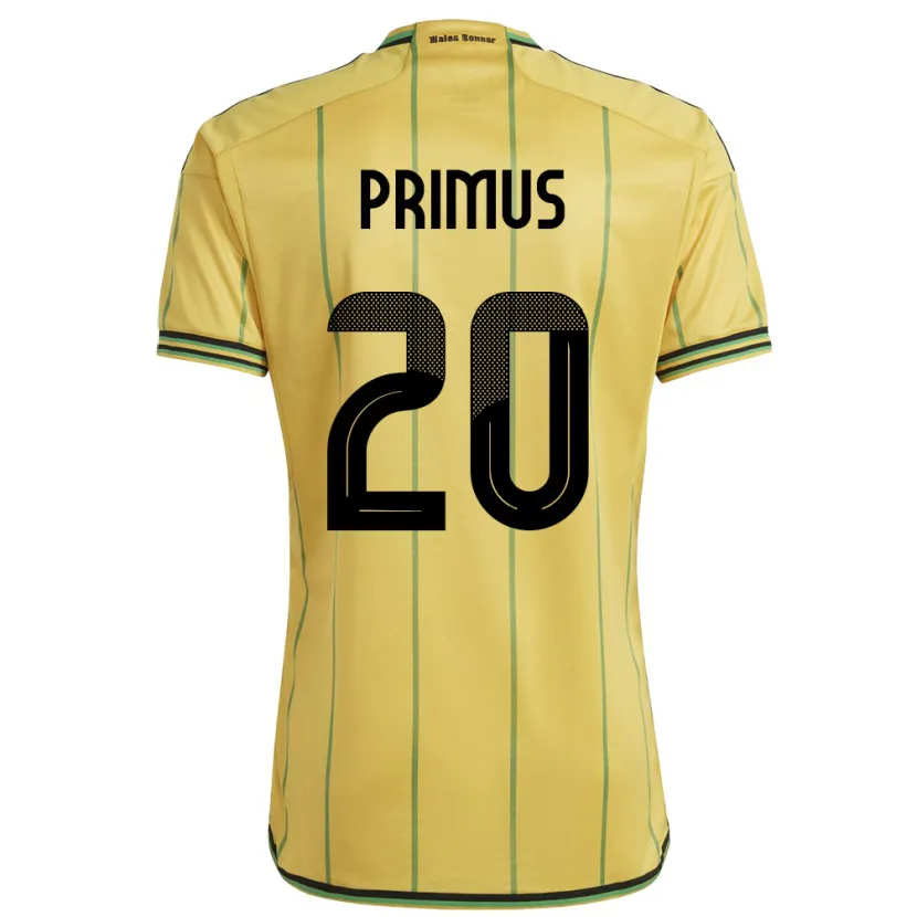 Danxen Mujer Camiseta Jamaica Atlanta Primus #20 Amarillo 1ª Equipación 24-26 La Camisa México