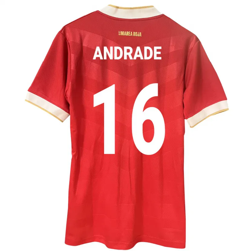 Danxen Mujer Camiseta Panamá Andrés Andrade #16 Rojo 1ª Equipación 24-26 La Camisa México