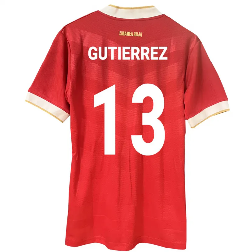 Danxen Mujer Camiseta Panamá Mickeylis Gutiérrez #13 Rojo 1ª Equipación 24-26 La Camisa México