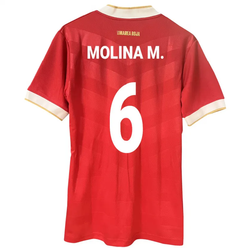 Danxen Mujer Camiseta Panamá Mariana Molina #6 Rojo 1ª Equipación 24-26 La Camisa México