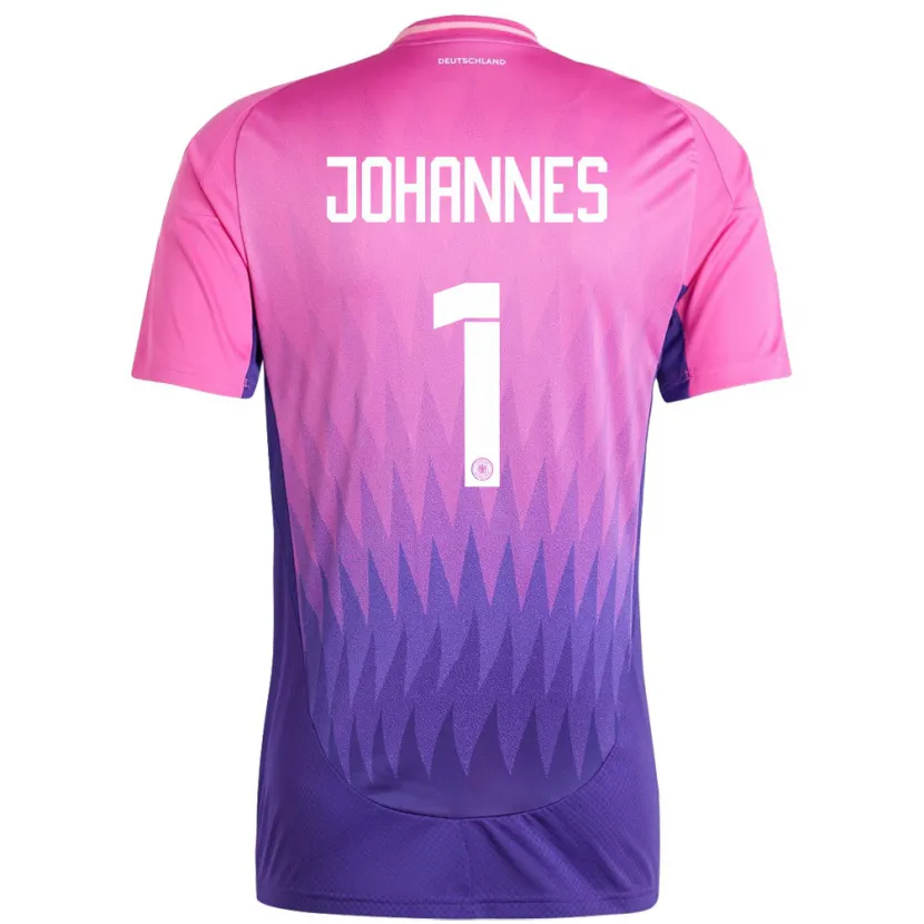 Danxen Mujer Camiseta Alemania Stina Johannes #1 Rosado Morado 2ª Equipación 24-26 La Camisa México