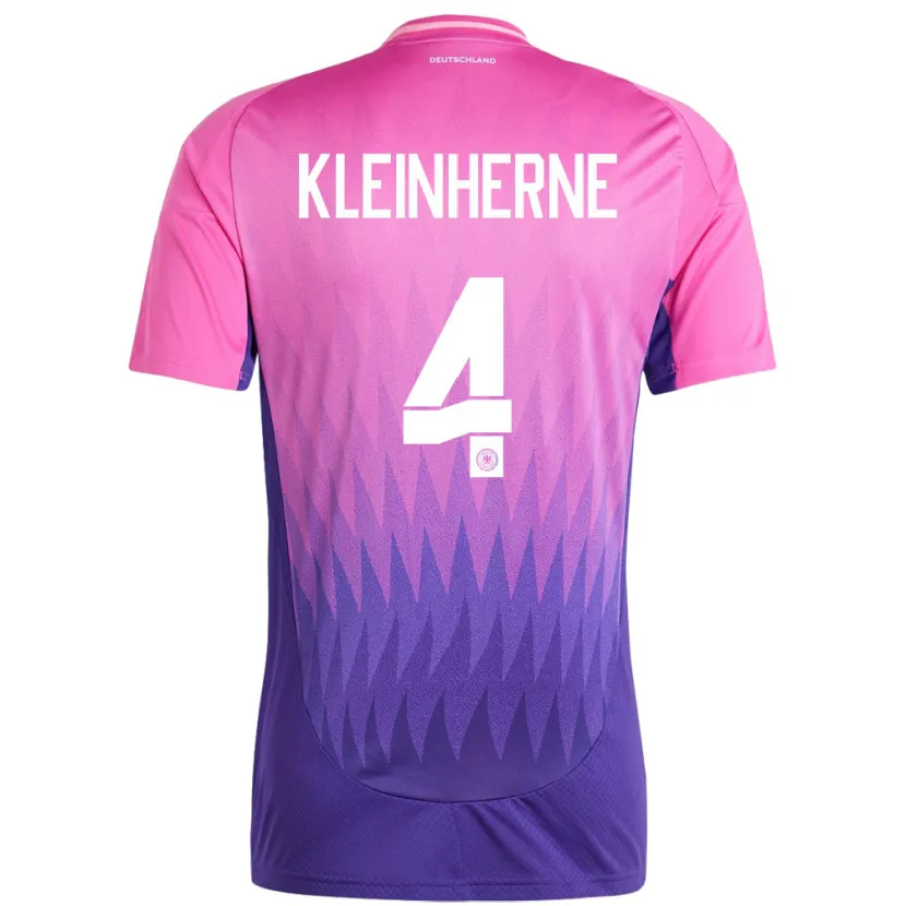 Danxen Mujer Camiseta Alemania Sophia Kleinherne #4 Rosado Morado 2ª Equipación 24-26 La Camisa México