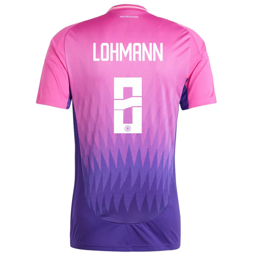 Danxen Mujer Camiseta Alemania Sydney Lohmann #8 Rosado Morado 2ª Equipación 24-26 La Camisa México