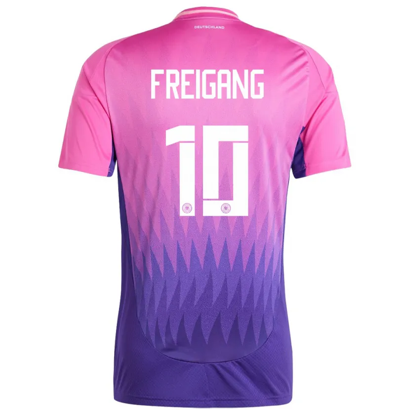 Danxen Mujer Camiseta Alemania Laura Freigang #10 Rosado Morado 2ª Equipación 24-26 La Camisa México