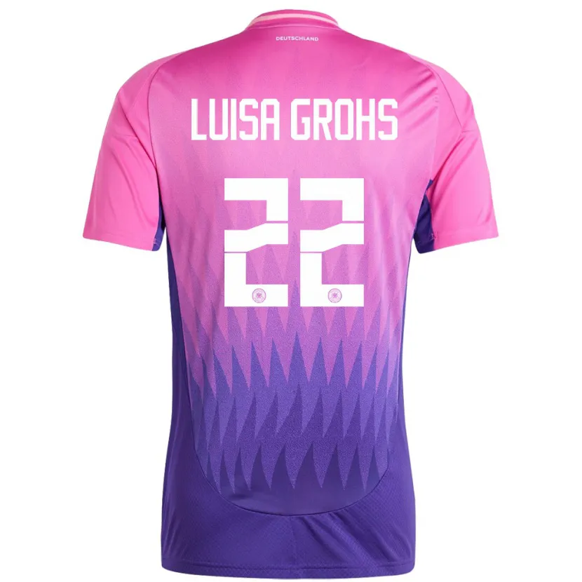 Danxen Mujer Camiseta Alemania Maria Luisa Grohs #22 Rosado Morado 2ª Equipación 24-26 La Camisa México