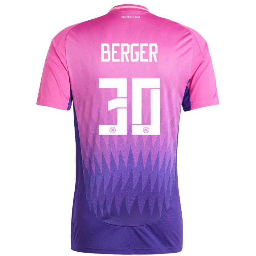 Danxen Mujer Camiseta Alemania Ann Katrin Berger #30 Rosado Morado 2ª Equipación 24-26 La Camisa México