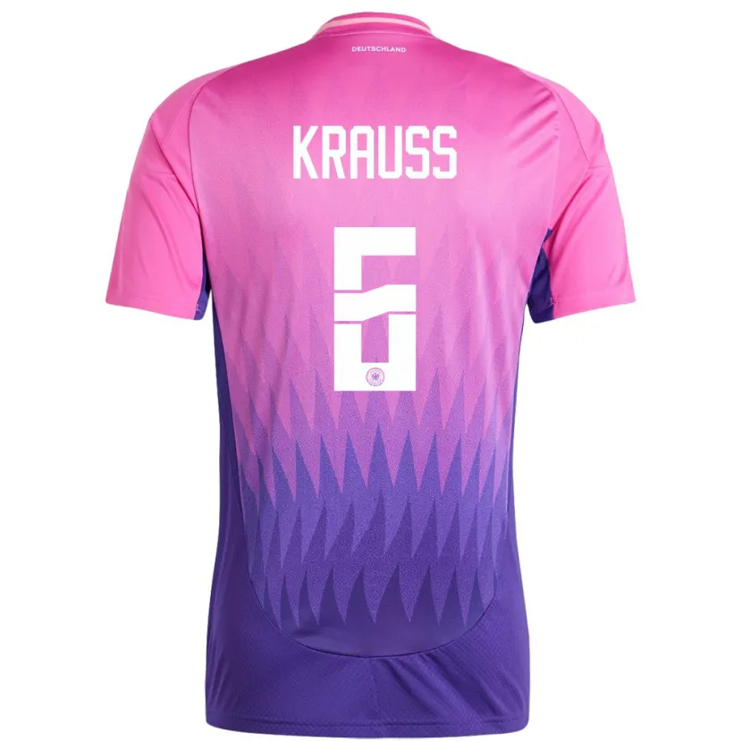 Danxen Mujer Camiseta Alemania Tom Kraub #6 Rosado Morado 2ª Equipación 24-26 La Camisa México
