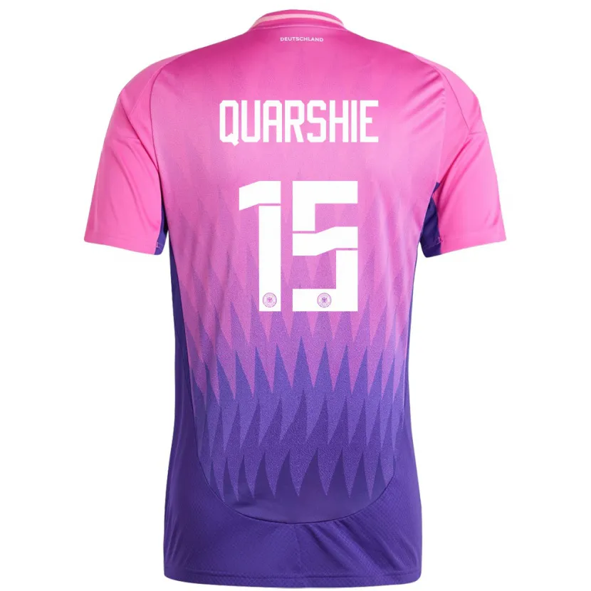 Danxen Mujer Camiseta Alemania Joshua Quarshie #15 Rosado Morado 2ª Equipación 24-26 La Camisa México