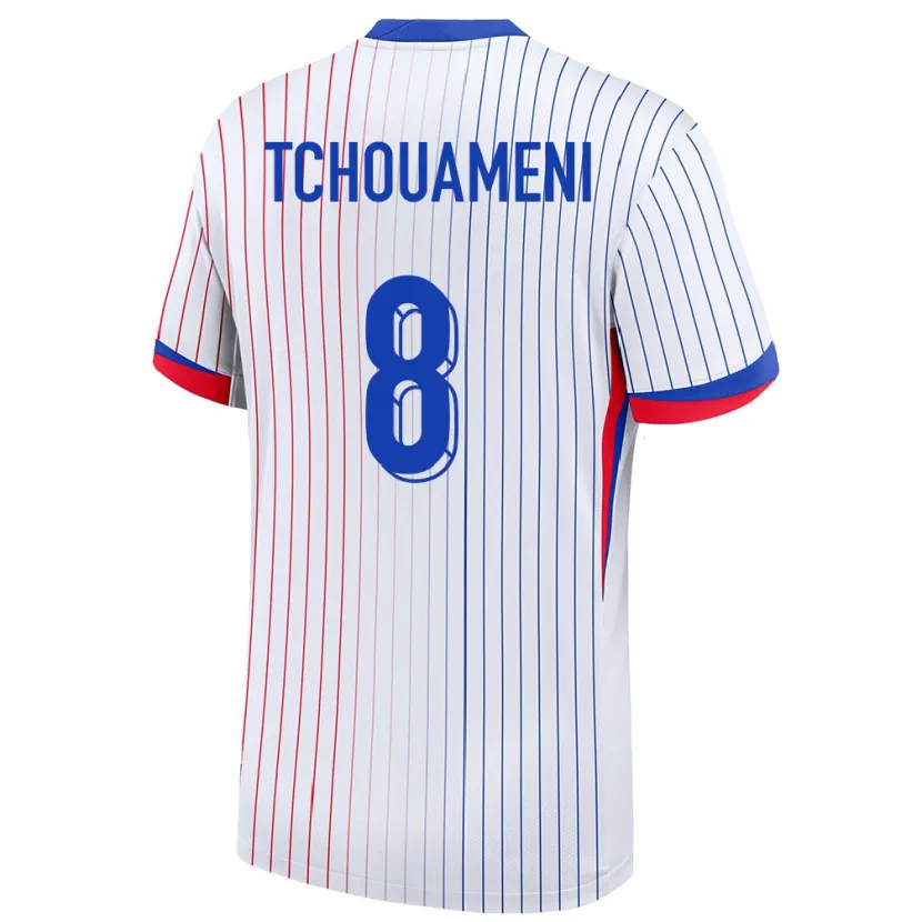 Danxen Mujer Camiseta Francia Aurelien Tchouameni #8 Blanco 2ª Equipación 24-26 La Camisa México