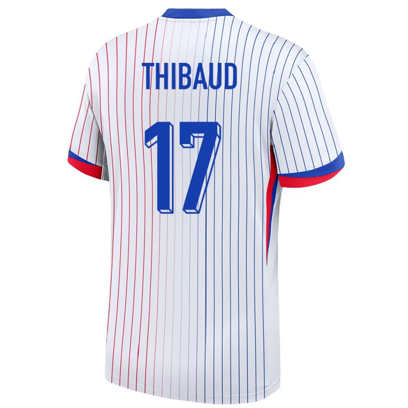 Danxen Mujer Camiseta Francia Julie Thibaud #17 Blanco 2ª Equipación 24-26 La Camisa México