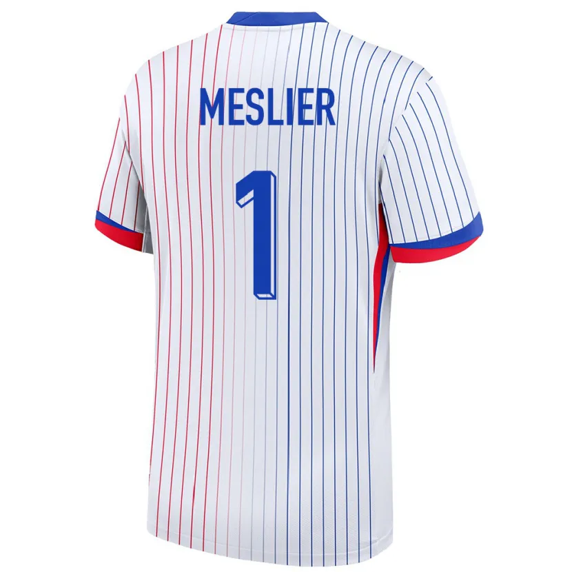 Danxen Mujer Camiseta Francia Illan Meslier #1 Blanco 2ª Equipación 24-26 La Camisa México
