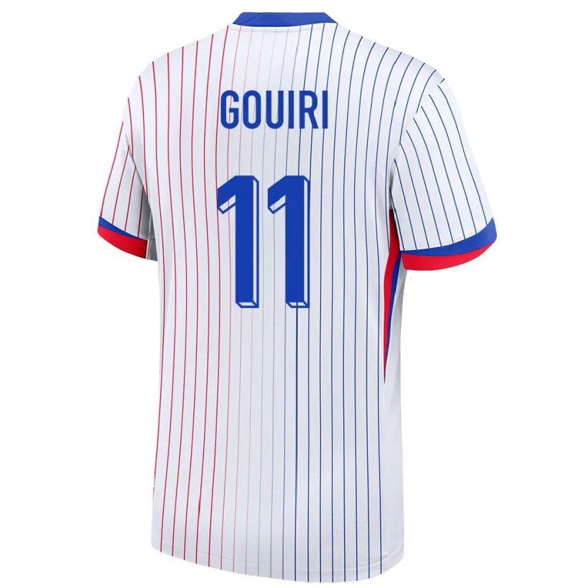 Danxen Mujer Camiseta Francia Amine Gouiri #11 Blanco 2ª Equipación 24-26 La Camisa México