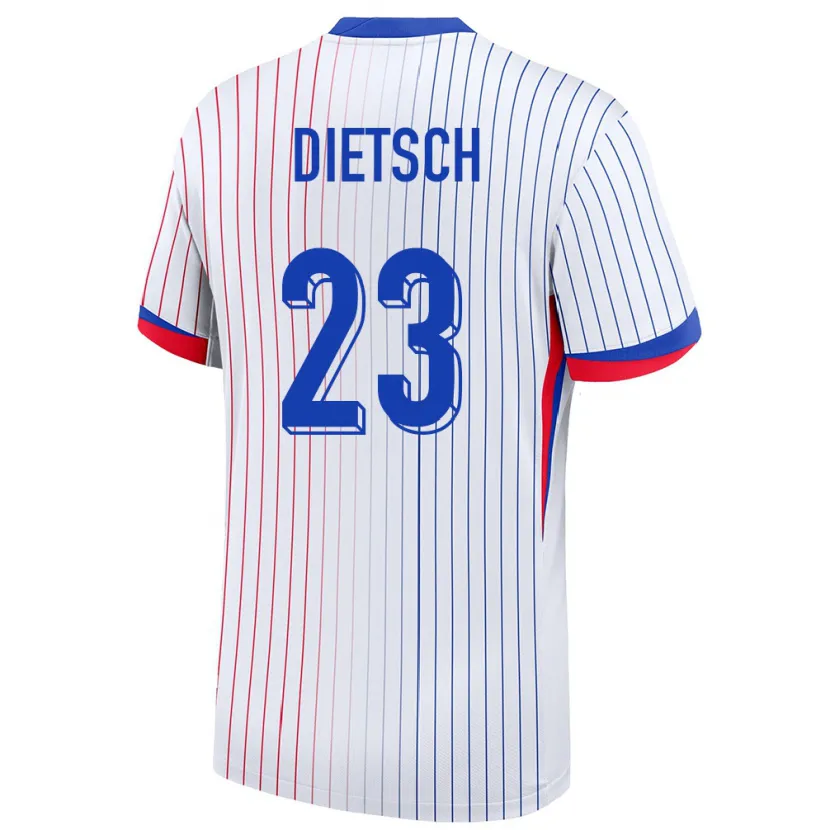 Danxen Mujer Camiseta Francia Guillaume Dietsch #23 Blanco 2ª Equipación 24-26 La Camisa México