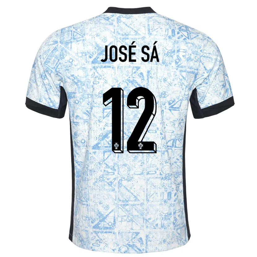 Danxen Mujer Camiseta Portugal Jose Sa #12 Crema Azul 2ª Equipación 24-26 La Camisa México