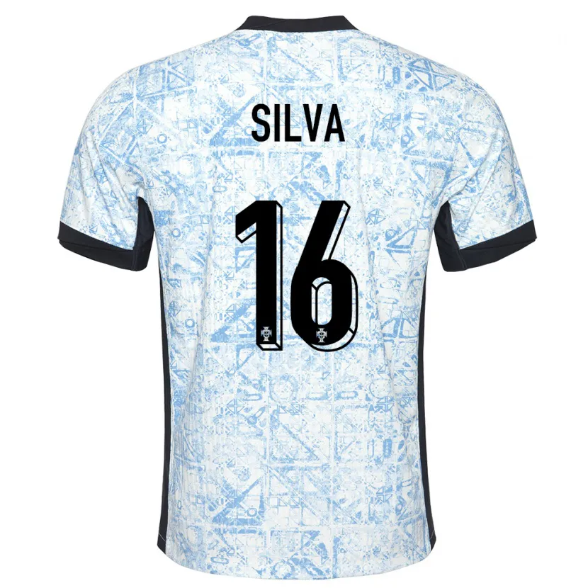 Danxen Mujer Camiseta Portugal Diana Silva #16 Crema Azul 2ª Equipación 24-26 La Camisa México