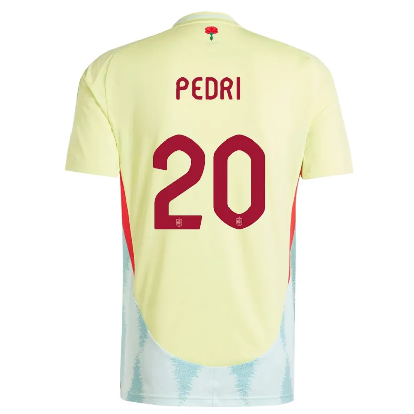 Danxen Mujer Camiseta España Pedri #20 Amarillo 2ª Equipación 24-26 La Camisa México