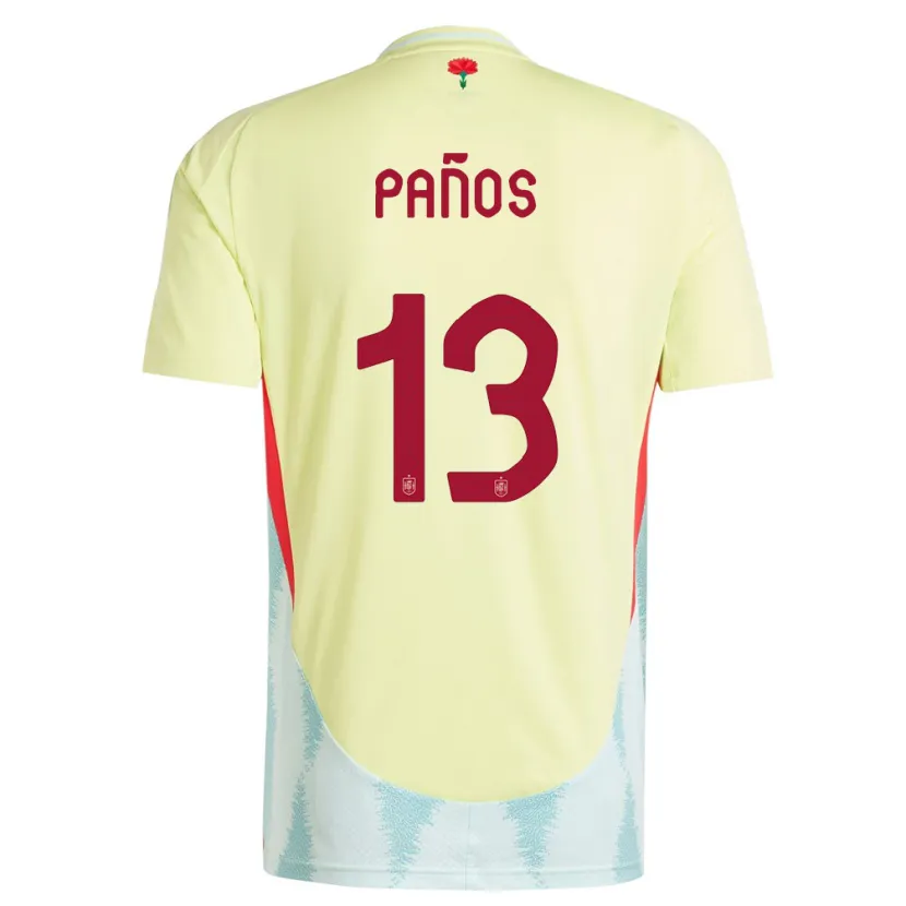 Danxen Mujer Camiseta España Sandra Panos #13 Amarillo 2ª Equipación 24-26 La Camisa México
