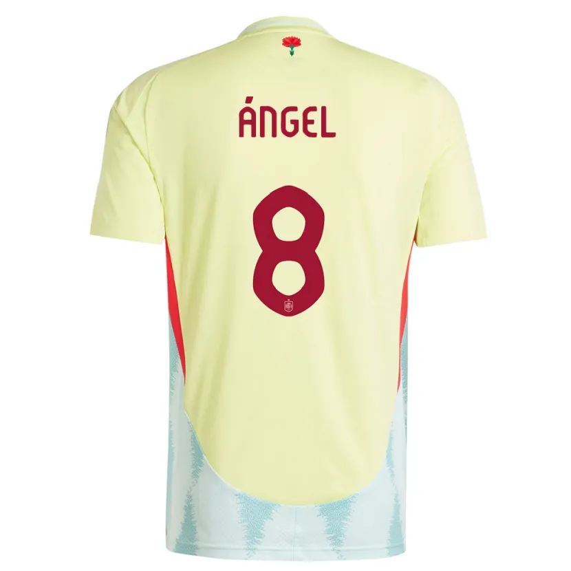 Danxen Mujer Camiseta España Manuel Angel #8 Amarillo 2ª Equipación 24-26 La Camisa México