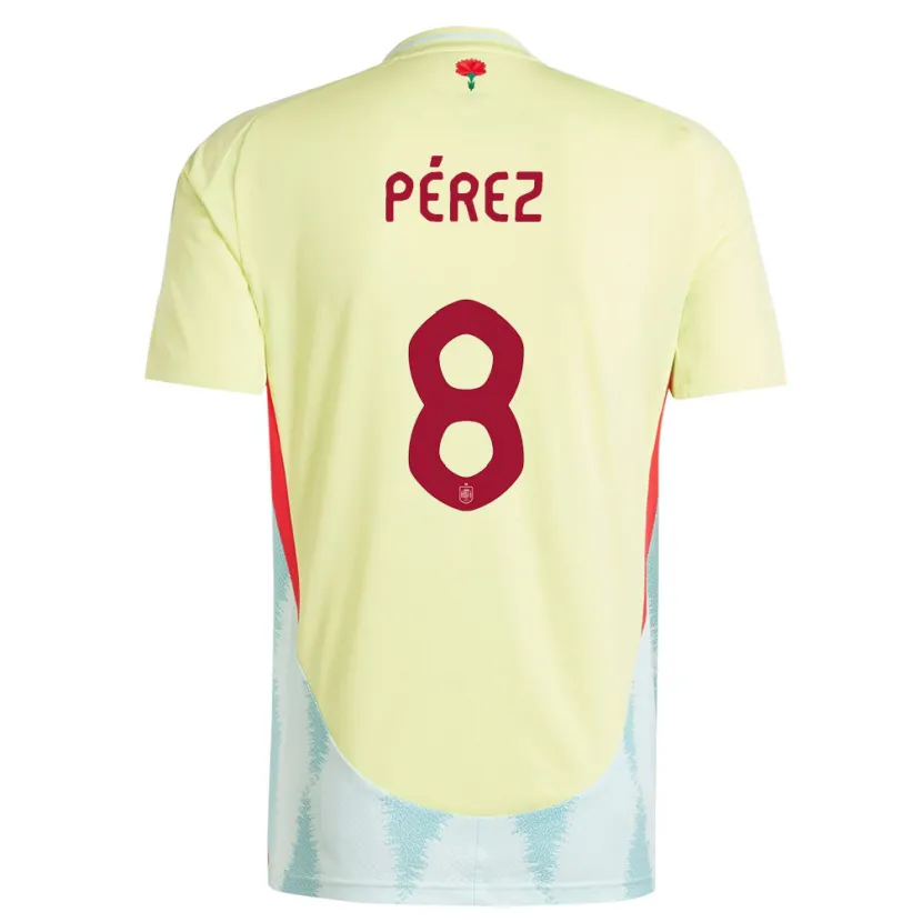 Danxen Mujer Camiseta España Dani Perez #8 Amarillo 2ª Equipación 24-26 La Camisa México