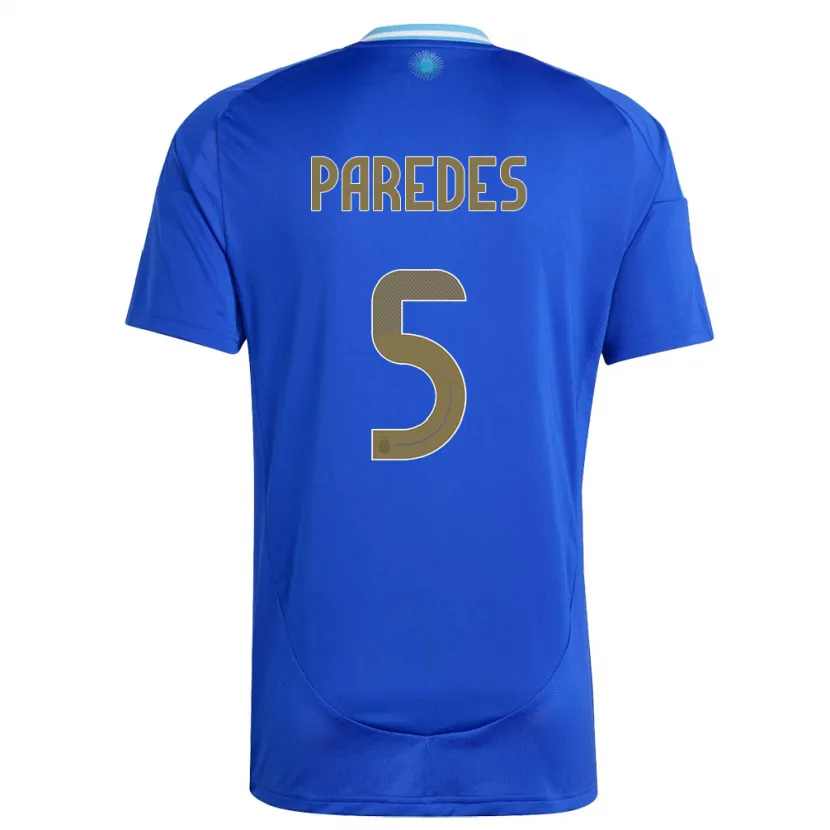 Danxen Mujer Camiseta Argentina Leandro Paredes #5 Azul 2ª Equipación 24-26 La Camisa México
