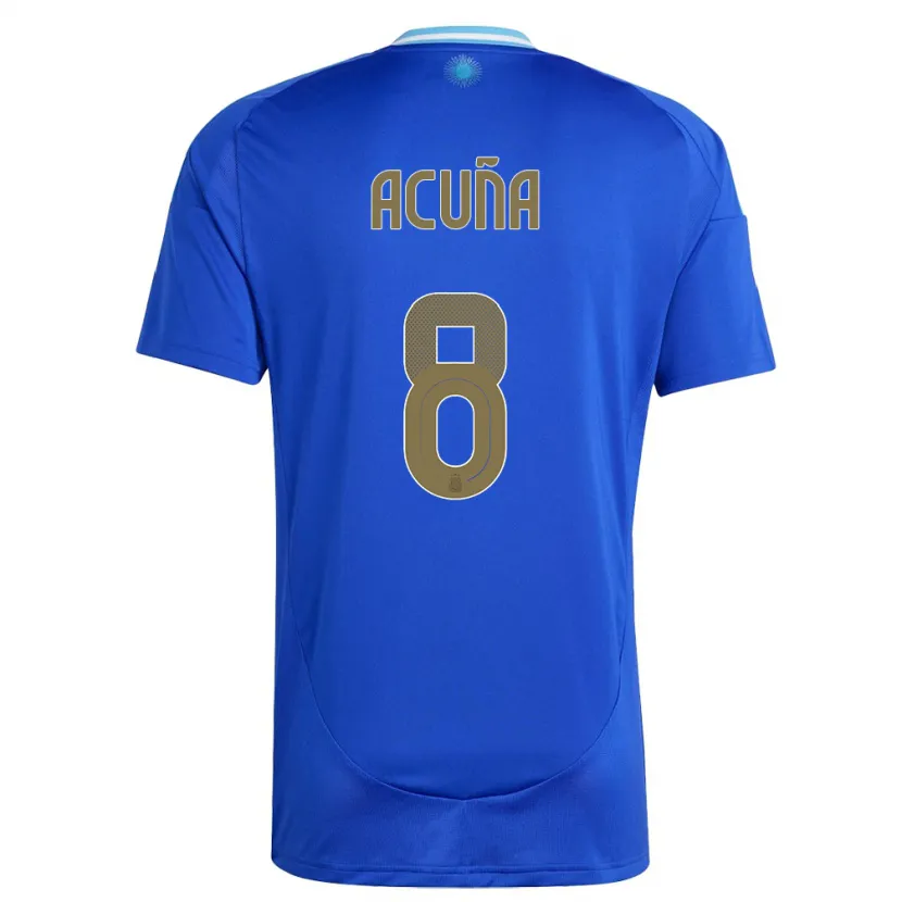 Danxen Mujer Camiseta Argentina Marcos Acuna #8 Azul 2ª Equipación 24-26 La Camisa México