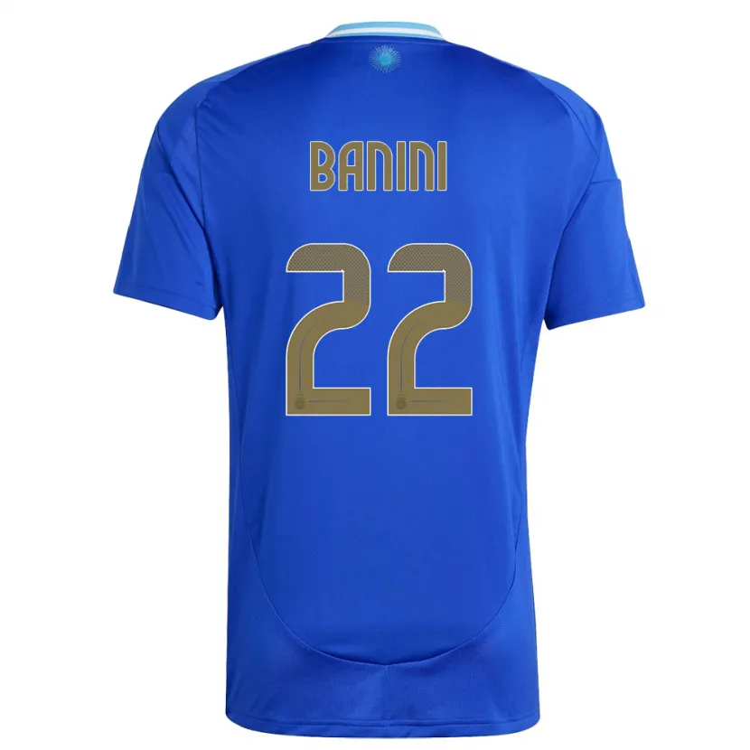 Danxen Mujer Camiseta Argentina Estefania Banini #22 Azul 2ª Equipación 24-26 La Camisa México