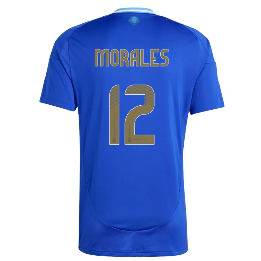 Danxen Mujer Camiseta Argentina Lautaro Morales #12 Azul 2ª Equipación 24-26 La Camisa México