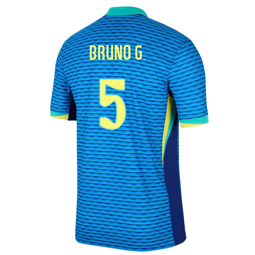 Danxen Mujer Camiseta Brasil Bruno Guimaraes #5 Azul 2ª Equipación 24-26 La Camisa México