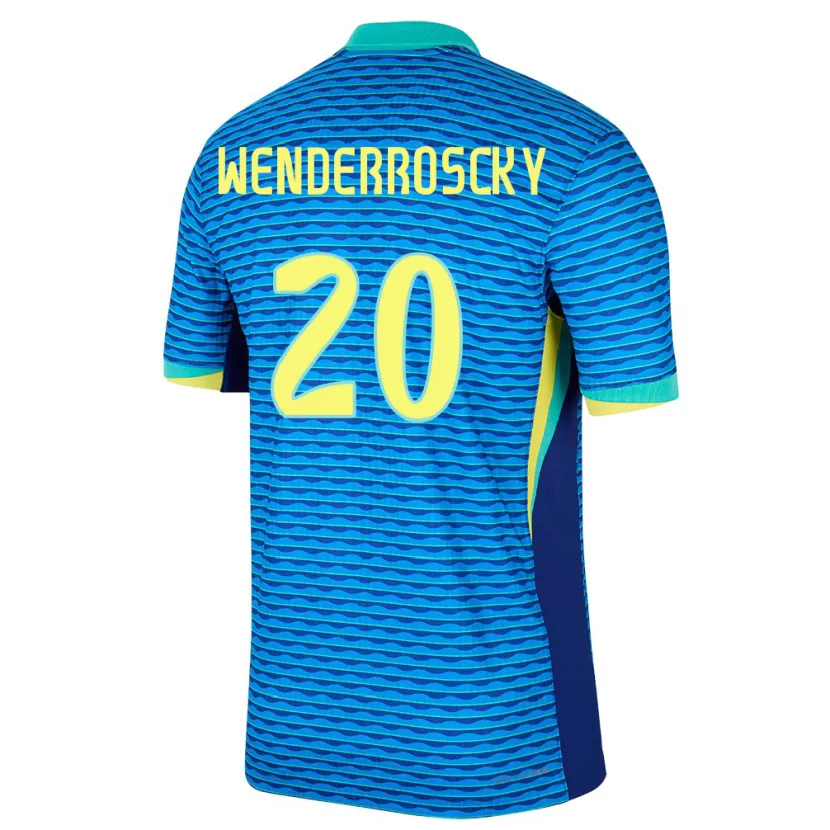 Danxen Mujer Camiseta Brasil Arthur Wenderroscky #20 Azul 2ª Equipación 24-26 La Camisa México