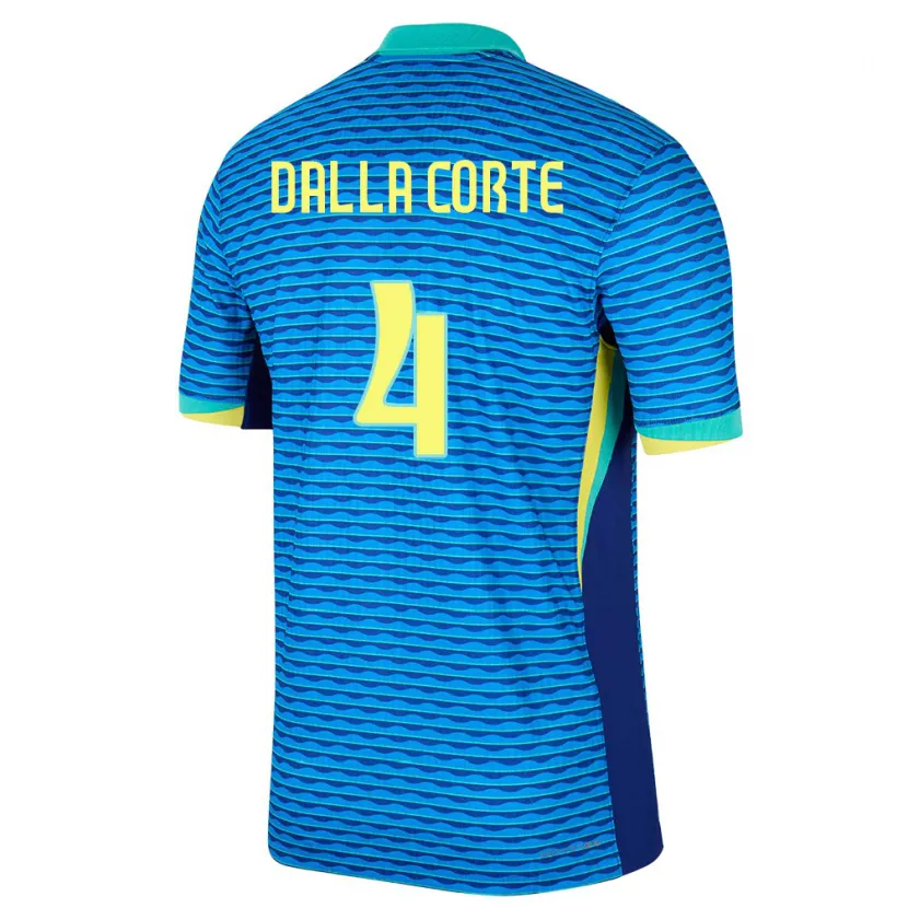 Danxen Mujer Camiseta Brasil Joao Dalla Corte #4 Azul 2ª Equipación 24-26 La Camisa México