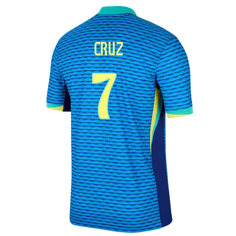 Danxen Mujer Camiseta Brasil Joao Cruz #7 Azul 2ª Equipación 24-26 La Camisa México