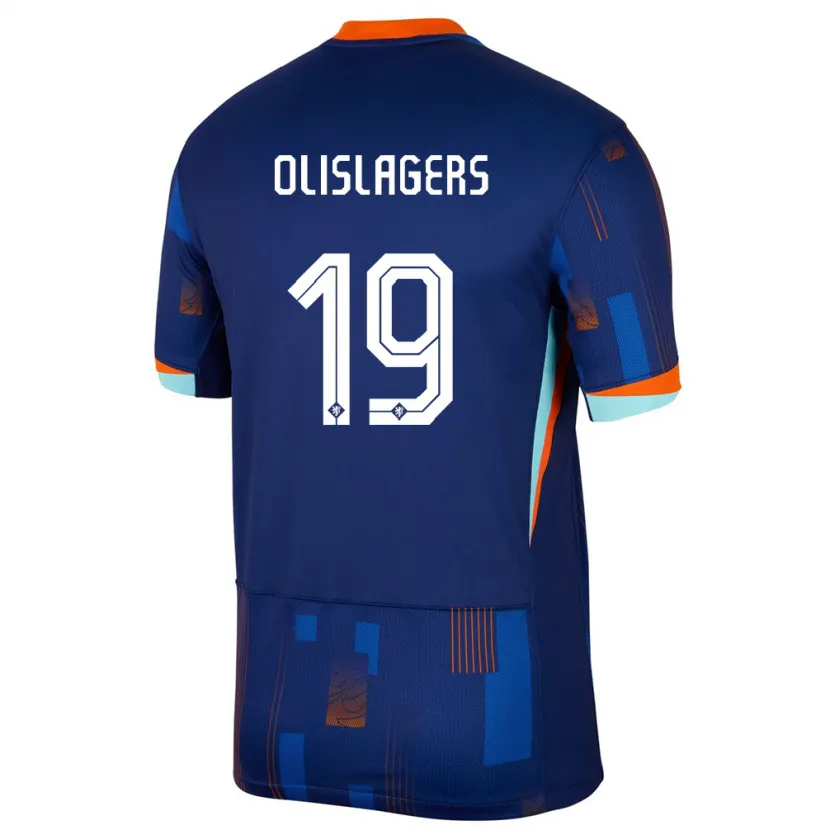 Danxen Mujer Camiseta Países Bajos Marisa Olislagers #19 Azul 2ª Equipación 24-26 La Camisa México